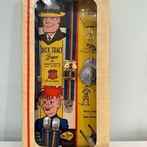 Vintage Dick Tracy Braces for Smart Boys and Girls Detective Kit DeLuxe Complete